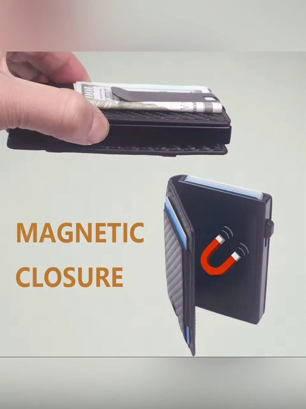 Rfid Blocking Wallet Short Bifold Slim Pop Up Aluminum Card Holder w/ ID Case
